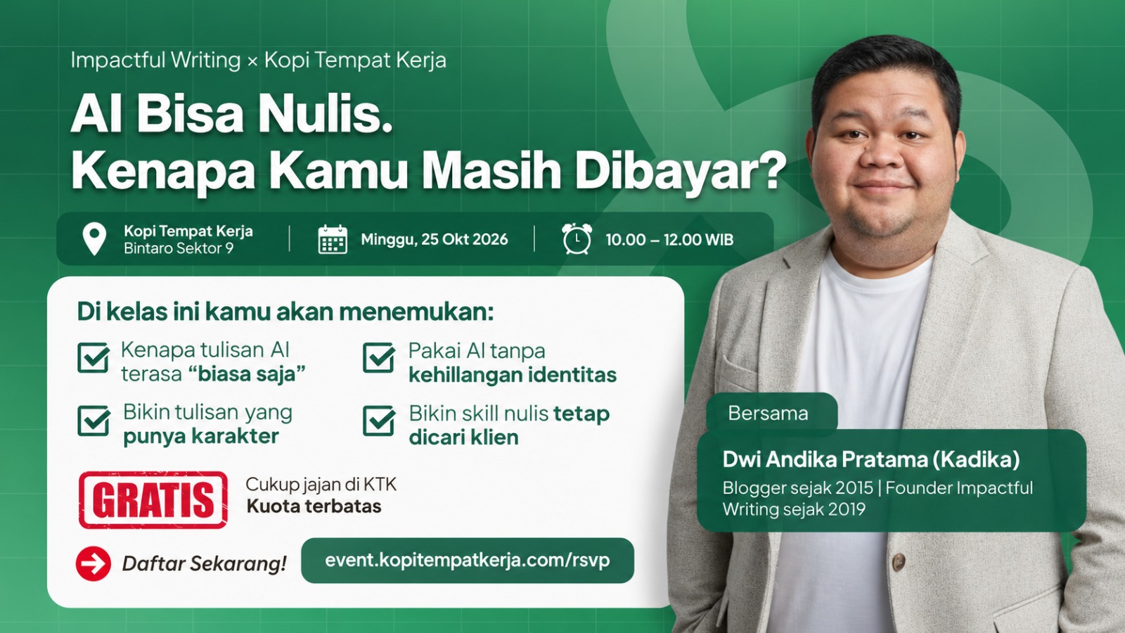 AI Bisa Nulis. Kenapa Kamu Masih Dibayar? (BIntaro)